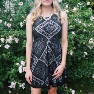 Black & Grey Velvet Dress